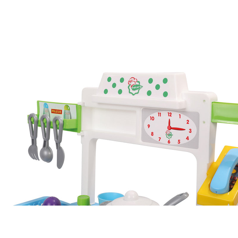 Polesie - Kitchen Natali (box)Toys & GamesThis set can easily fit in a child's room, due to its mini size. Kitchen Natali is a small kitchen with a stove, a sink and an oven.On the top panel of the set there is a drying rack for toy dishes, a shelf for st
