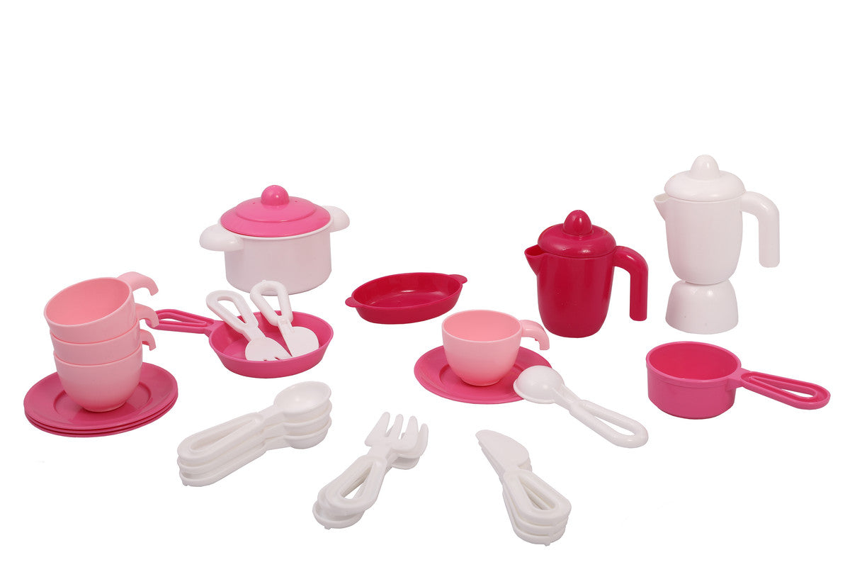 Polesie - Cookware set for four, 29 pcs (bucket)Toys & GamesThe 4-person dinner set is a toy that your child will spend hours of fun with his friends. It consists of 29 parts. The set is in a container for easy storage. Set Contains : * Coffee pot - 1 pc
