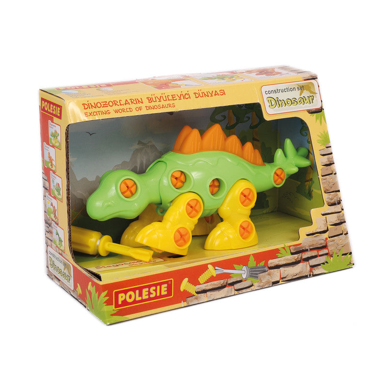 Polesie - Stegosaur take-apart dinosaur (box)Toys & GamesFor young researchers Polesie Factory presents a series of dinosaur-shaped constructors:Tyrannosaurus, Stegosaurus, Triceratops, Diplodocus and Velociraptor.Stegosaur take-apart dinosaur toy's piece