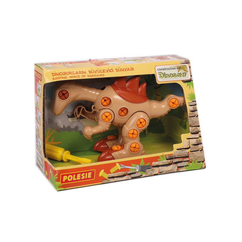 Polesie - Velociraptor take-apart dinosaur (box)Toys & GamesFor young researchers Polesie Factory presents a series of dinosaur-shaped constructors:Tyrannosaurus, Stegosaurus, Triceratops, Diplodocus and Velociraptor. Velociraptor take-apart dinosaur is m