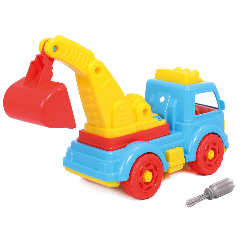 Polesie - Take-apart Excavator truck (box)Toys & GamesThe toy is made of a high-quality material performed in bright colors and rounded shape. All the pieces of the excavator truck are presented in the form of a constructor which is connected by plastic s