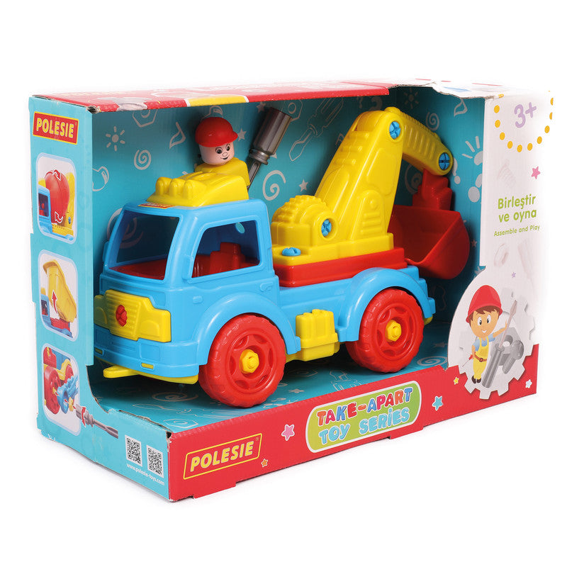 Polesie - Take-apart Excavator truck (box)Toys & GamesThe toy is made of a high-quality material performed in bright colors and rounded shape. All the pieces of the excavator truck are presented in the form of a constructor which is connected by plastic s