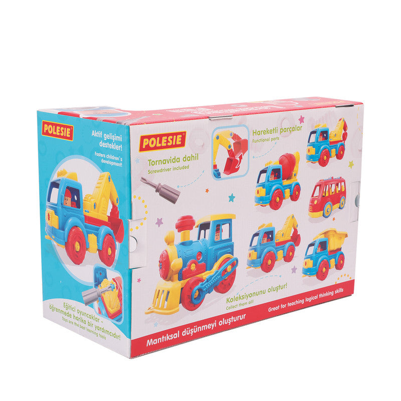 Polesie - Take-apart Excavator truck (box)Toys & GamesThe toy is made of a high-quality material performed in bright colors and rounded shape. All the pieces of the excavator truck are presented in the form of a constructor which is connected by plastic s