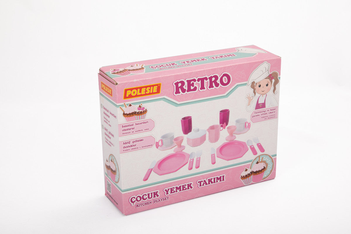 Polesie - Retro Tableware Set 19 pcs (box)Toys & GamesRetro Tableware Set consists of 19 pieces.The pieces of the set are inside the box. Due to the creative design your child will become a real fan of this set. * Egg holders- 2 pcs. * Glass - 2 pcs * Cup