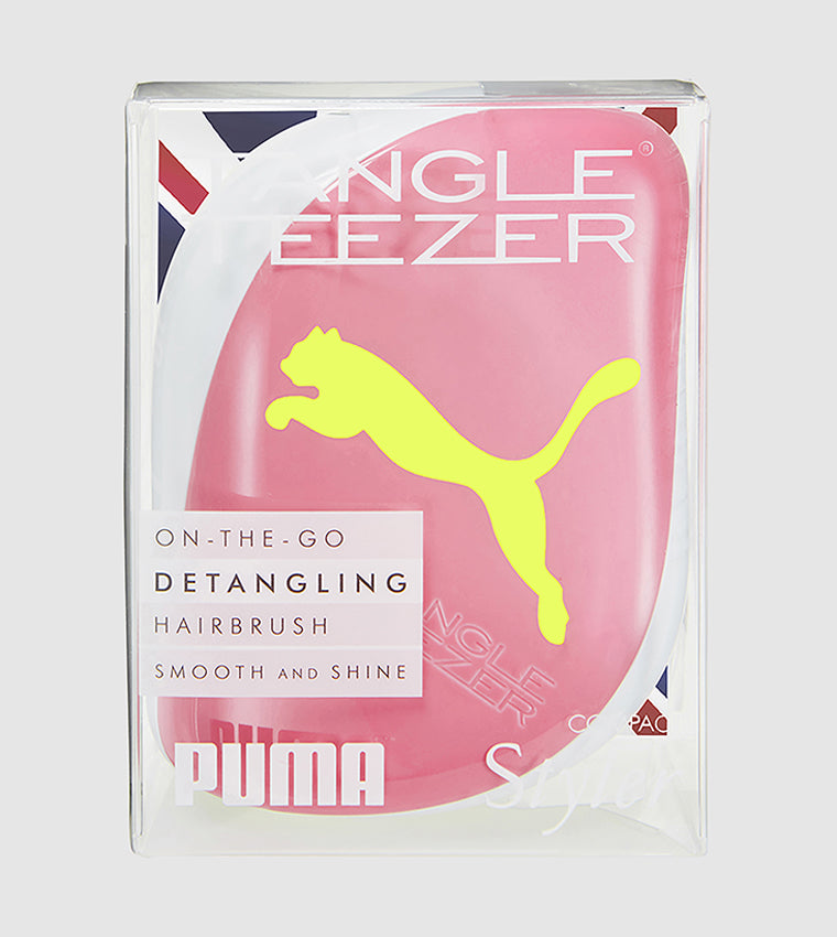 Tangle Teezer - Compact Styler - Puma - WhiteHair CareTangle Teezer’s first collaboration with the sports brand PUMA helps you reach your hair goals as well as your fitness ones. Incorporating the distinct PUMA logo in a popping neon yellow on the colourb