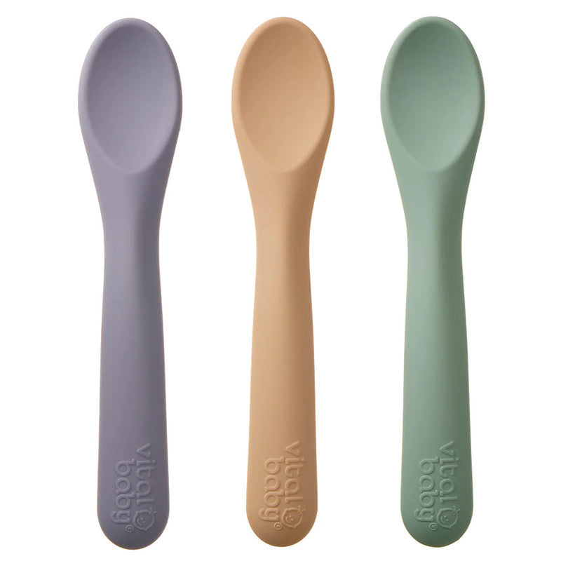 Vital Baby NOURISH Silicone Spoons 3pk - Pastel MixNursing & FeedingThe world of weaning can be a daunting one, but it can be made less scary with the right tools! Our NOURISH silicone spoons are the perfect companion from first tastes, all the way throug