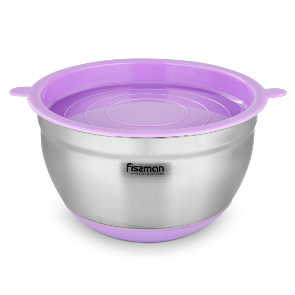 FISSMAN Stainless Steel Mixing Bowl 3L with LidKitchen Storage5112 Mixing bowl 20x12 cm / 3 LTR with silicone bottom and PE lid color LILAC (stainless steel) FISSMAN uses advanced technologies to create its products and aims to meet the needs and desires