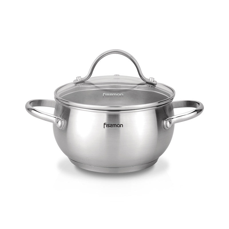 FISSMAN MARTINEZ Casserole with glass lid 18x10 cm / 2.5 LTR (stainless steel)Kitchen StorageFISSMAN values its customers and pays great attention to the quality of all of its products. MARTINEZ cookware series is made from the safest high-quality grade 1
