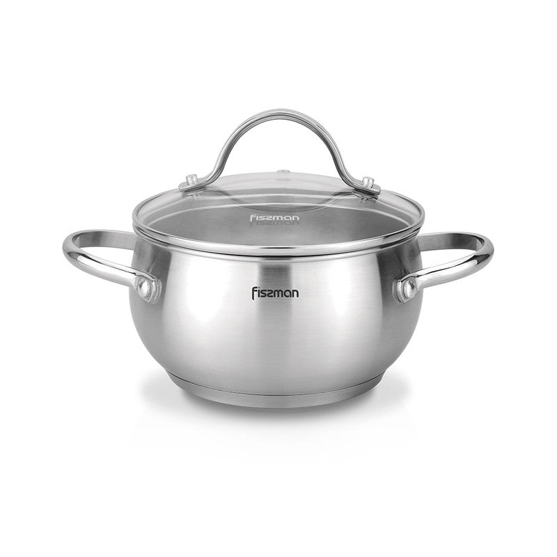 FISSMAN MARTINEZ Casserole with glass lid 20x11 cm / 3.5 LTR (stainless steel)Kitchen StorageFISSMAN values its customers and pays great attention to the quality of all of its products. MARTINEZ cookware series is made from the safest high-quality grade 1