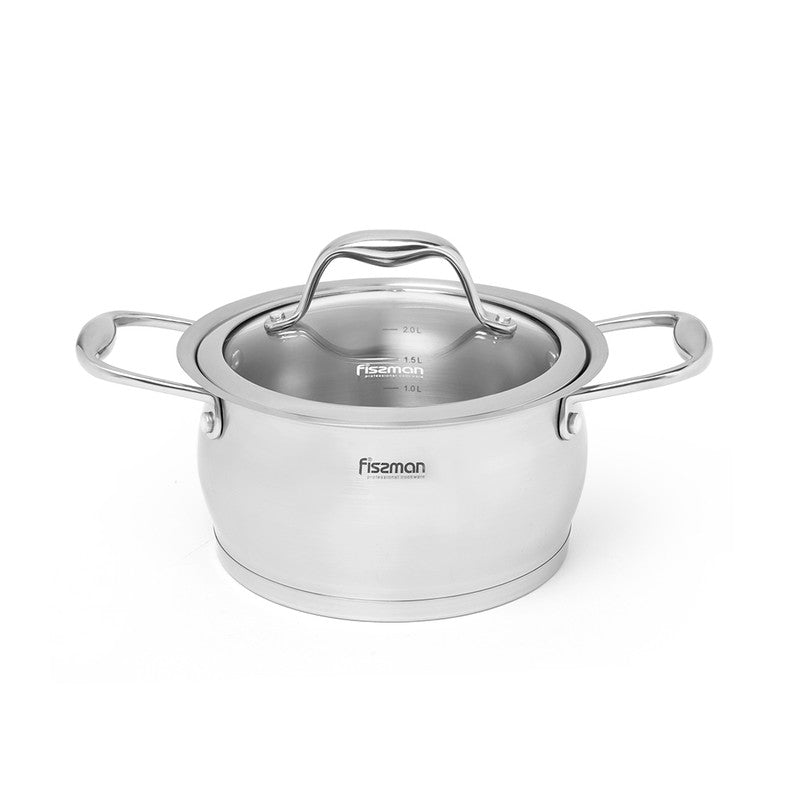 FISSMAN MIRANDA Casserole with glass lid 18x10 cm / 2.7 LTR (stainless steel)Kitchen StorageFISSMAN values its customers and pays great attention to the quality of all of its products. MIRANDA cookware series is made from the safest high-quality grade 18/