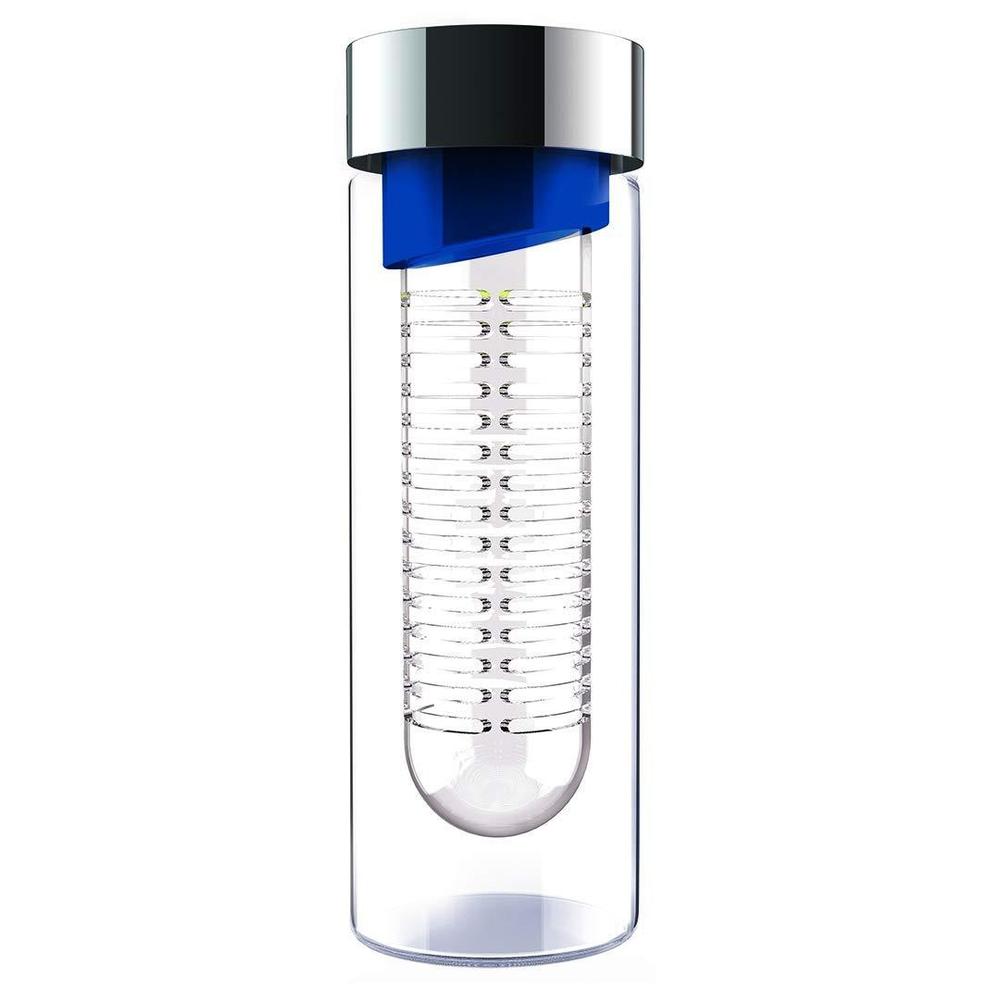 Asobu - Flavor It Glass Water Bottle With Fruit Infuser 600 ml - Blue
