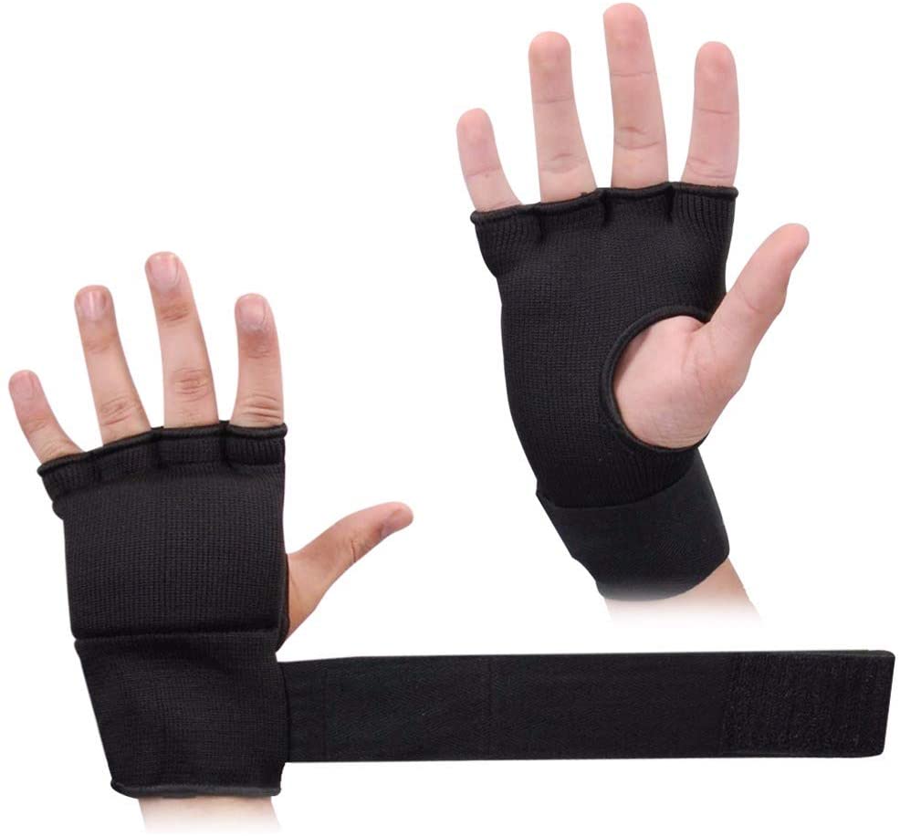 Max Strength-Boxing Hand Wraps Inner Gloves (Black, L/XL)