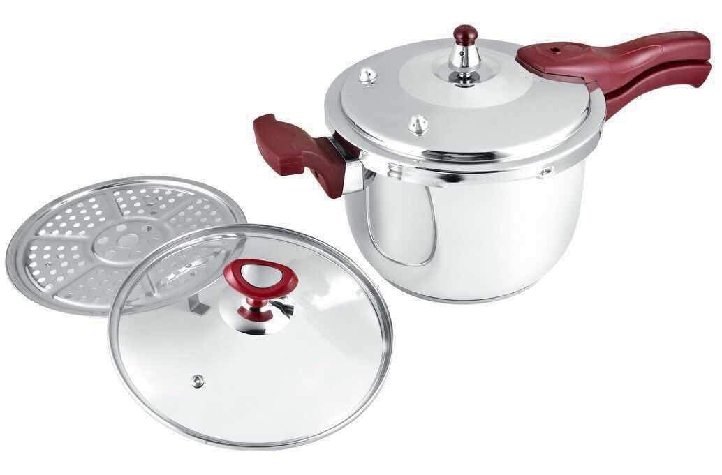 Dessini Stainless Steel Pressure Cooker with Capacity of 9 Liters SilverBrand : Dessini Color : Silver Package weight in KGs : 5 Material : Stainless Steel Type : Manual Pressure Cookers