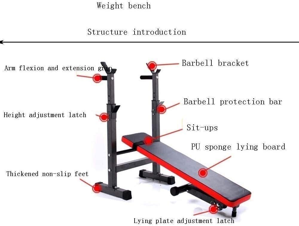Max Strength Adjustable Weight Bench dumbbell flat stool/Chair Sit-up Bench barbell bed Weight-lifting bed bird bench multi foldable bench press