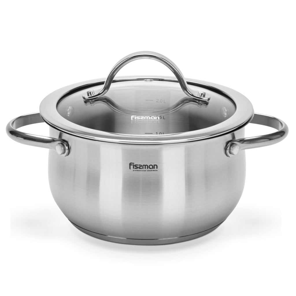 FISSMAN Stainless Steel StockPot VALERY 18x9cm/2.3L with Glass LidKitchen Storage5412 Stockpot VALERY 18x9 cm / 2.3 LTR with glass lid (stainless steel) FISSMAN values its customers and pays great attention to the quality of all of its products. VALERY co
