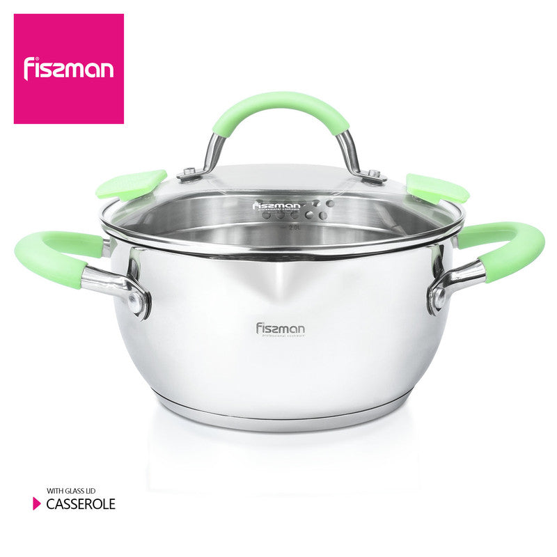 FISSMAN CHARLOTTE Casserole 24x12,5 cm / 4.7 LTR with glass lid (stainless steel)Kitchen StorageFISSMAN values its customers and pays great attention to the quality of all of its products. CHARLOTTE cookware series is made from the safest high-quality gra