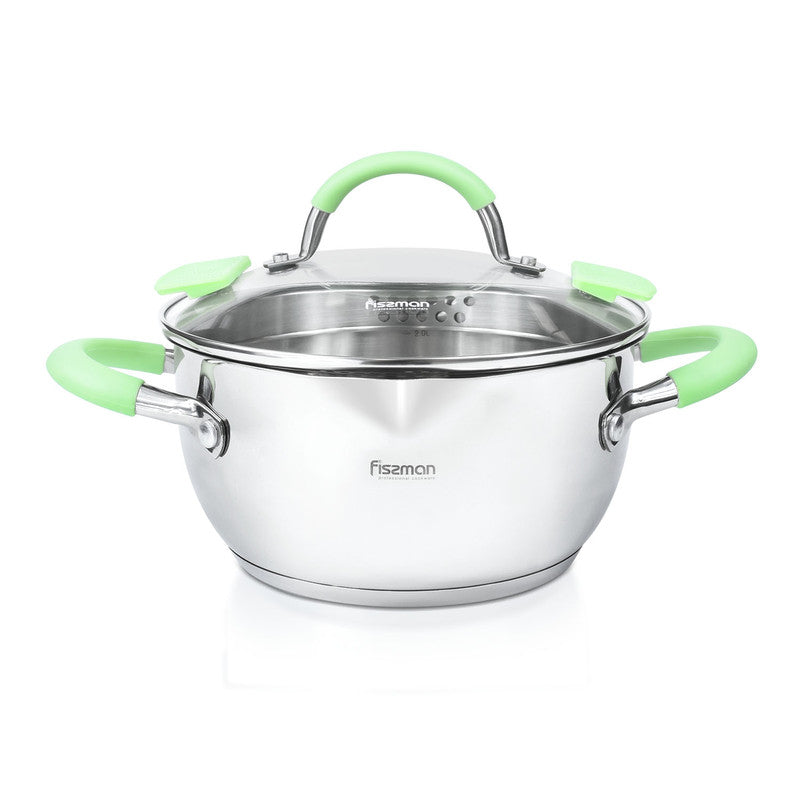 FISSMAN CHARLOTTE Casserole 20x10 cm / 2.5 LTR with glass lid (stainless steel)Kitchen StorageFISSMAN values its customers and pays great attention to the quality of all of its products. CHARLOTTE cookware series is made from the safest high-quality grade