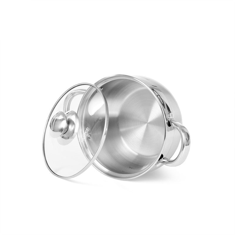 FISSMAN PRIME Casserole 16x9.5 cm / 1.9 LTR with glass lid (stainless steel)Kitchen StorageFISSMAN values its customers and pays great attention to the quality of all of its products. PRIME cookware series is made from the safest high-quality grade 18/10