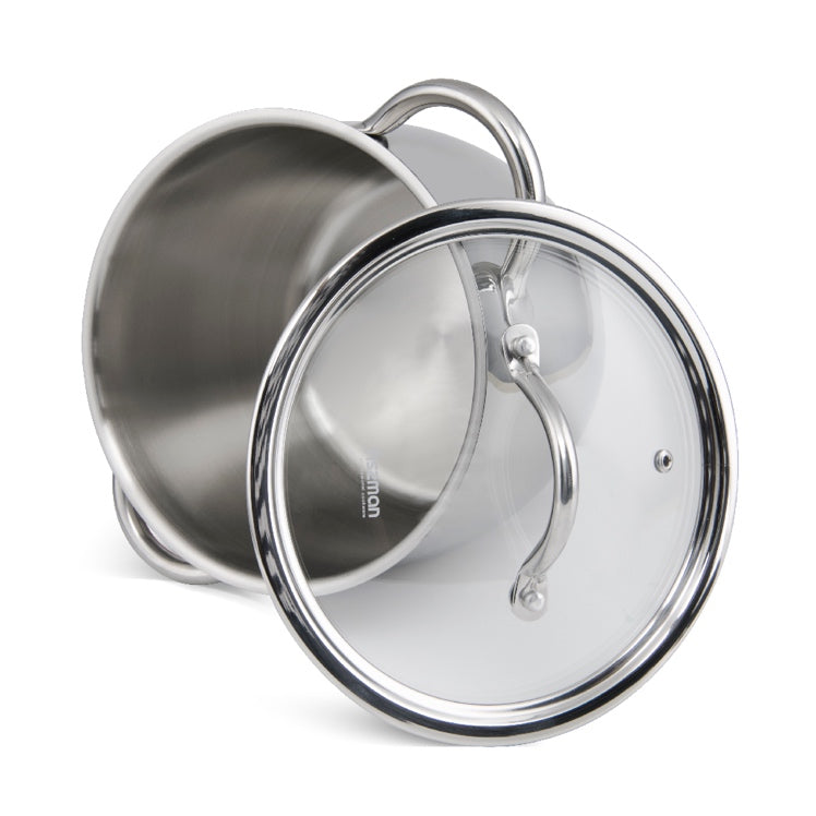FISSMAN Stockpot VIVIEN 20x16.8 cm / 5.7 LTR with glass lid (stainless steel)Kitchen StorageThe new VIVIEN series from FISSMAN meets the highest safety standards and is made from high quality grade 18/10 (INOX304) stainless steel. It does not oxidise or r