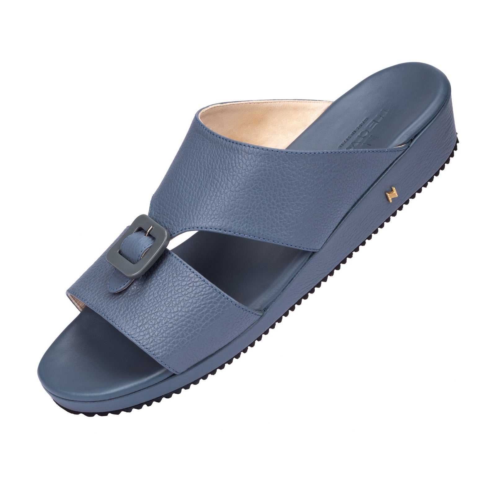 Neqwa CÓRDOBA Jute Collection Sandals - Steel Blue Calfskin Leather