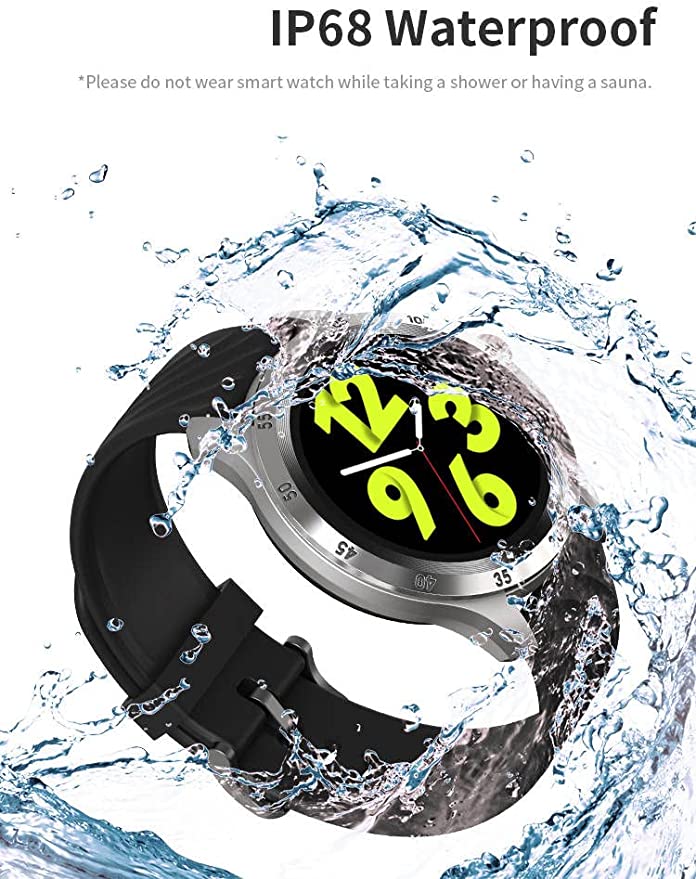 Health & Fitness- Sports Smart Watch IP68 Waterproof with Smart Bracelet for Unisex - Men/Women (Black)