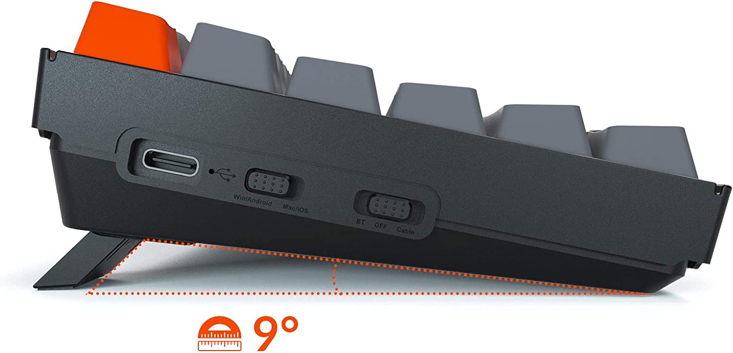 Keychron K2 Version 2 Wireless Gaming Mechanical Keyboard, For Mac/Windows, Gateron Blue SwitchComputer & Laptop AccessoriesCompact KeyboardK2 is a 75% layout (84-key) RGB backlight compact Bluetooth mechanical keyboard that retains shortcut, arrow keys,