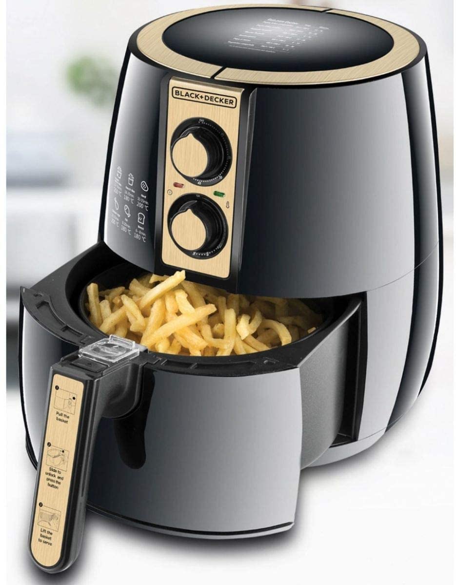 Black & Decker Manual Air Fryer Aero Fry - AF200 Black