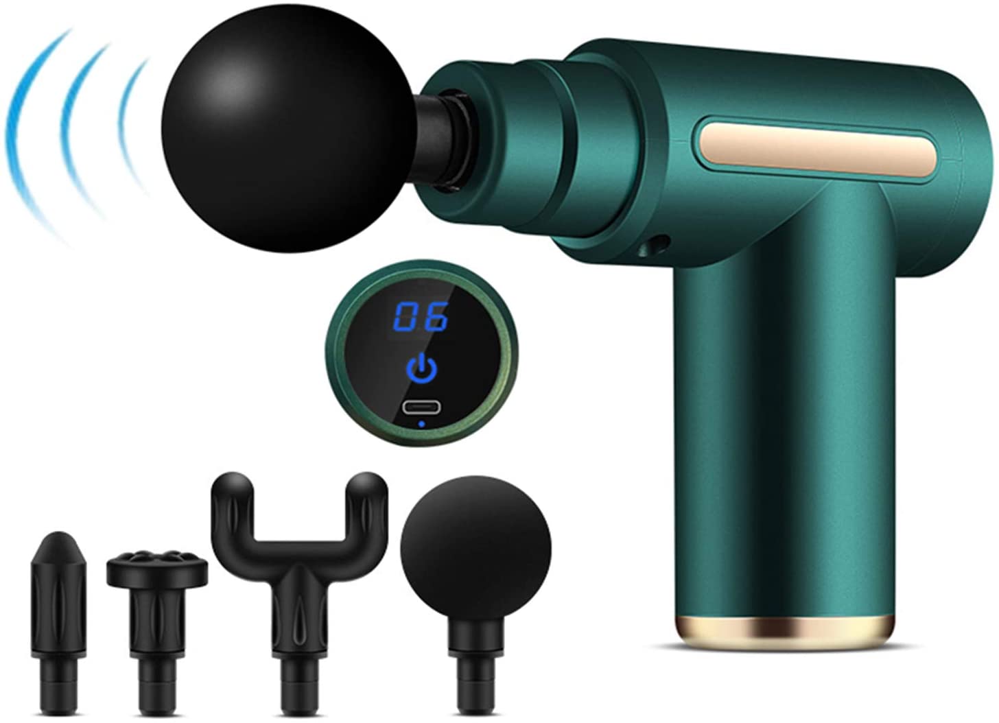 Portable Mini Massage Gun - GreenHealthPortable Mini Massage Gun is designed to provide you with the most professional massage and intimate care. Lightweight and mini design, you can put it in your handbag or pocket.Intelligent massage gunPortable Mini Ma