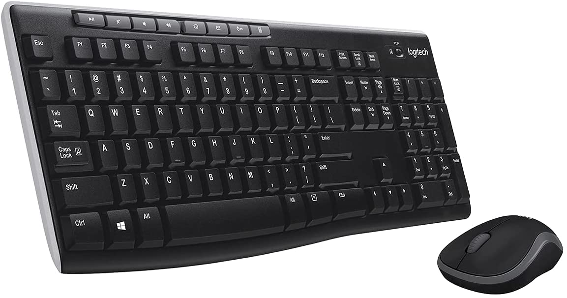 Logitech MK270 Wireless Keyboard and Mouse ComboComputer & Laptop AccessoriesReliable Plug and Play: The USB receiver provides a reliable wireless connection up to 10 m , so you can forget about drop-outs and delays and take it wherever you use your compu