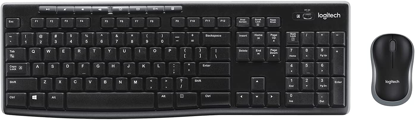 Logitech MK270 Wireless Keyboard and Mouse ComboComputer & Laptop AccessoriesReliable Plug and Play: The USB receiver provides a reliable wireless connection up to 10 m , so you can forget about drop-outs and delays and take it wherever you use your compu