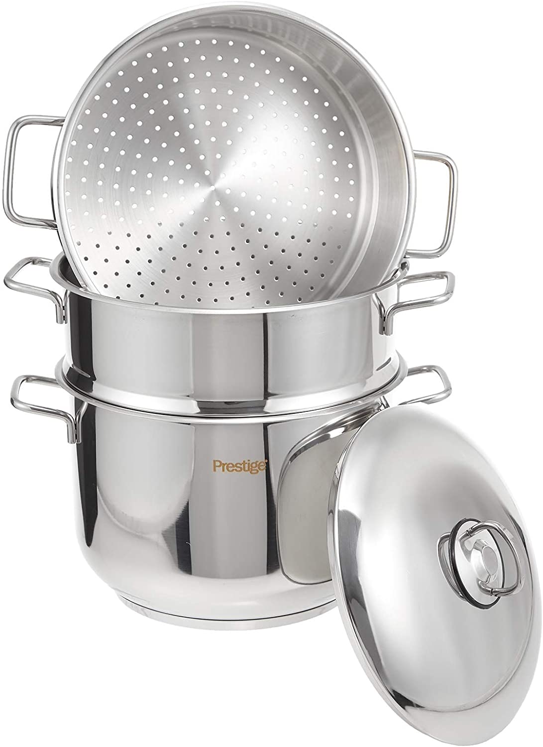 Prestige PR7011 Steamer Set, 4 Piece Stainless SteelKitchen StorageWith all you could require for the kitchen, our useful set is an incredible method to get cooking with esteem. Material made of 18/10 Cr-Ni hardened steel with trio hefty limited container