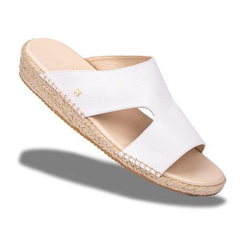 Neqwa CÓRDOBA Jute Collection Sandals - White Calfskin Leather
