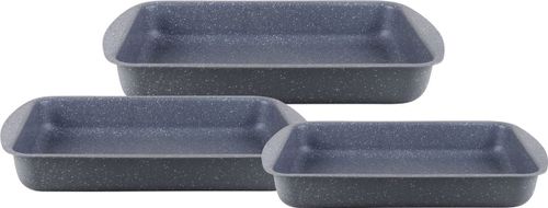 Dessini 3 Pcs Granite Coating Square Pan set BlueKitchen Storage32x22cm square pan 35x25cm square pan 38x28cm square pan