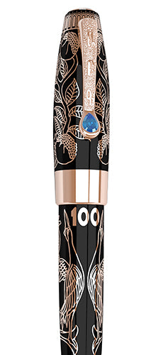 Montegrappa Standard Edition Erebouni “KRAGAN” PenCollectiblesThe Erebouni KRAGAN (the Armenian word for Literary) an unlimited edition of fountain pen, rollerball, and ball pen in black etched resin with Rose Gold trim. Design in the wake of the classic
