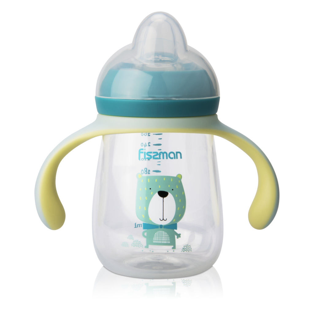 FISSMAN Food Grade Plastic Toddler Training Cup/Baby Bear Aquamarine Drinking Bottle 260ml GreenNursing & Feeding6908 Training cup 260 ml (plastic)