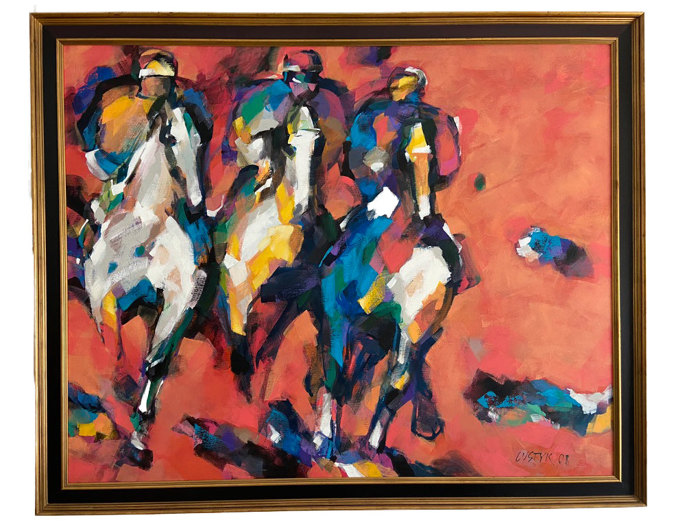 Race in Colors By B. LustykFine ArtOil on Canvas (Framed) Size: 150x120 cm