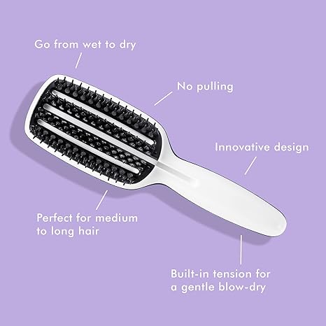 Blow Styling Half Paddle WhiteHair CareThe half size blow-drying hairbrush from Tangle Teezer is the innovative hairbrush which takes hair from wet to dry. With ground-breaking teeth technology, the Blow-Styling Smoothing Tool has fixed base teeth with bu