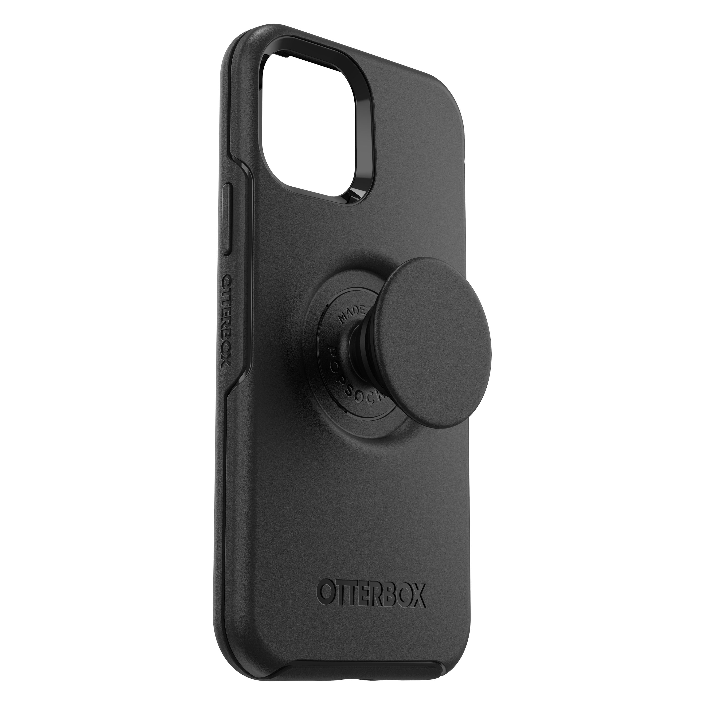 OtterBox OTTER+POP SYMMETRY Apple iPhone 12 / 12 Pro case - Drop Protection Cover w/ PopSocket Phone Holder, Slim Protective Selfie Case, Wireless Charging Compatible - Black