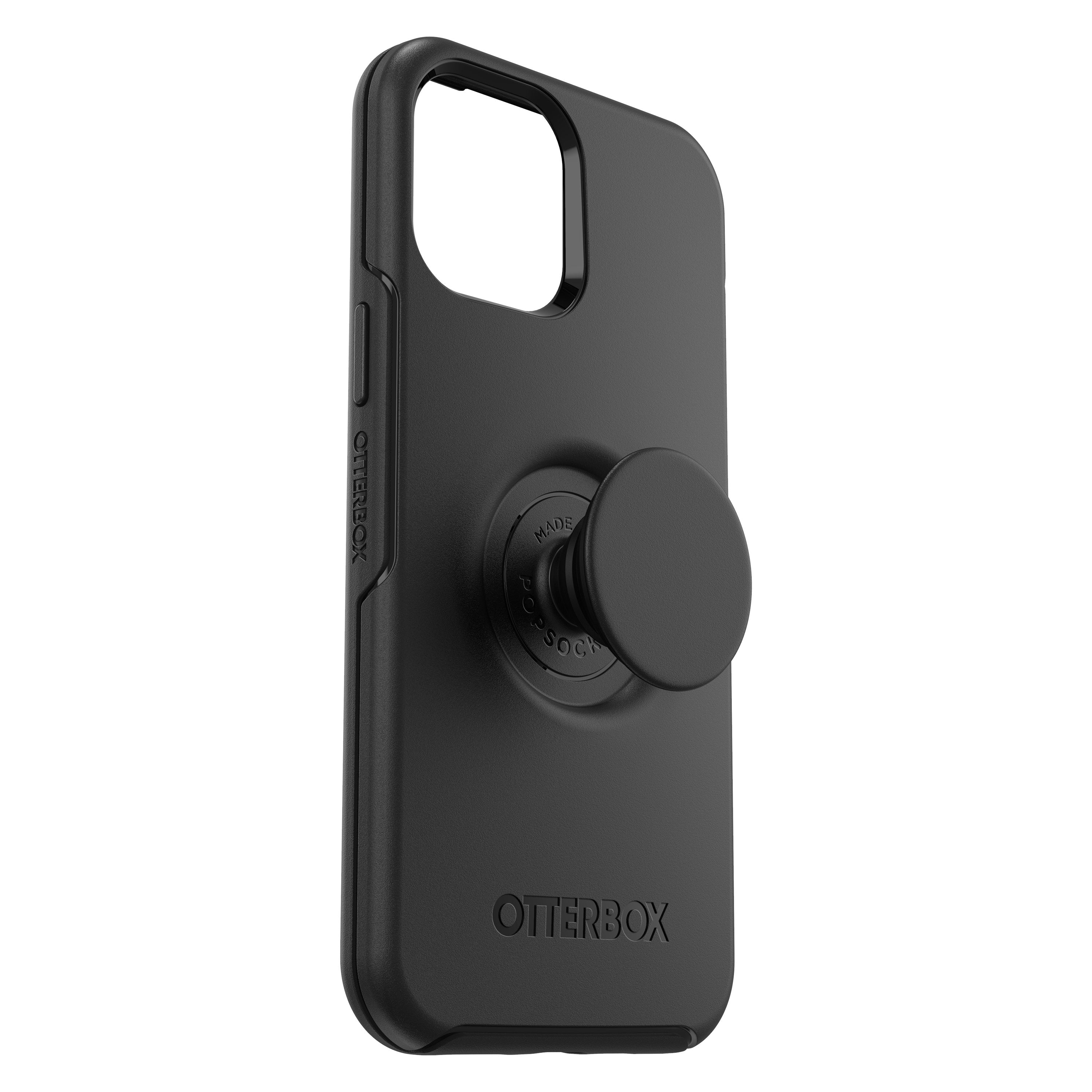 OtterBox OTTER+POP SYMMETRY Apple iPhone 12 Pro Max case - Drop Protection Cover w/ PopSocket Phone Holder, Slim Protective Selfie Case, Wireless Charging Compatible - Black