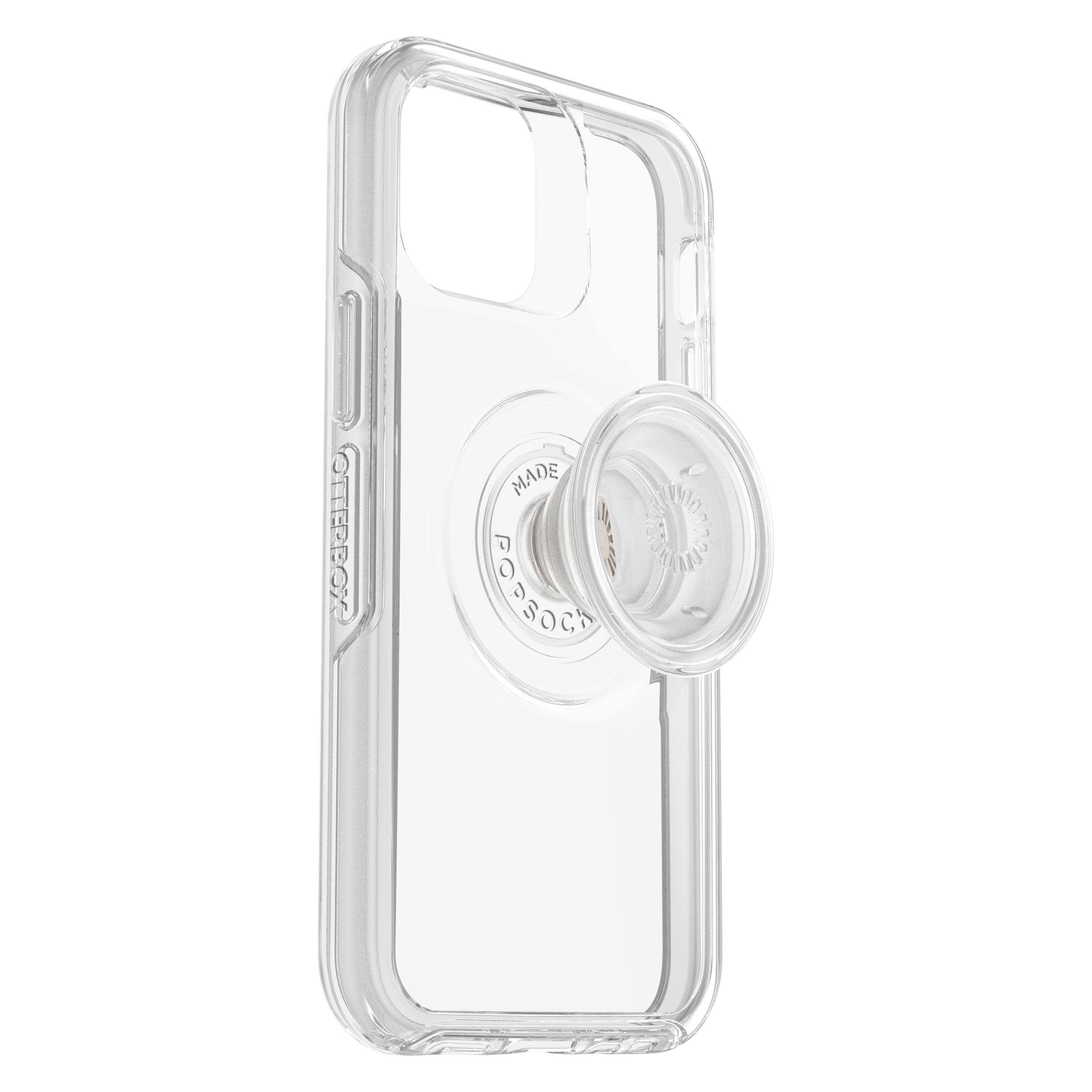 OtterBox OTTER+POP SYMMETRY Apple iPhone 12 Mini case - Drop Protection Cover w/ PopSocket Phone Holder, Slim Protective Selfie Case, Wireless Charging Compatible - Clear