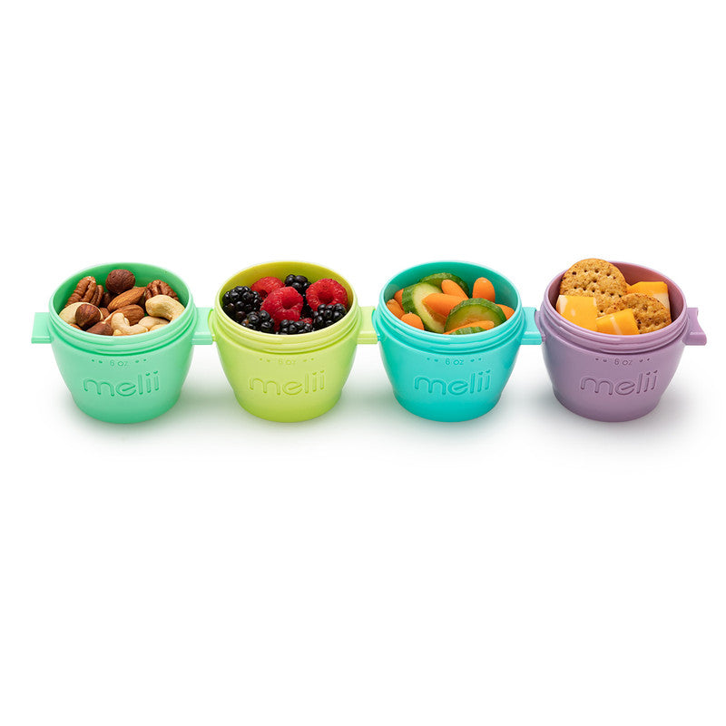 Melii Snap & Go Pods (6oz) - 4 Piece SetNursing & FeedingFreezing portioned baby food can be done in a SNAP! Simply pour baby food containers, put them in the freezer and before you leave the house, SNAP off a container and pop it into your diaper bag. Wh