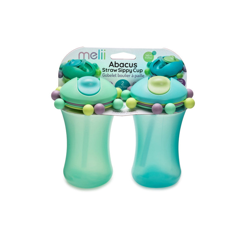 Melii Abacus Straw Sippy Cup - 2 Pack (Turquoise & Green)Nursing & FeedingWe put our fun Melii spin (no pun intended) on a sippy cup! These sippy cups double as fun toys - your little one can have fun spinning, counting and playing with the multicolored b