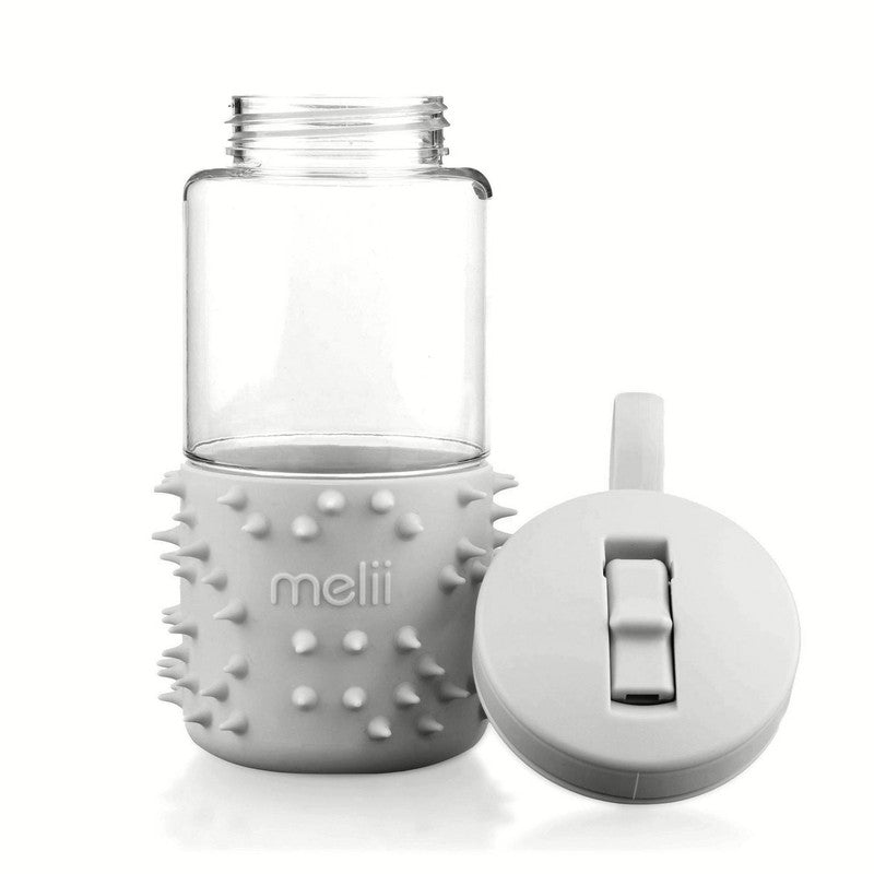 Melii Spikey Water Bottle 17 oz - GreyNursing & FeedingThe soft silicone spikes on our water bottle are great for fidgeting and sensory exploration. Great for use at home, in a lunch box, at sports games or on the go. Great for outdoor and indoor activiti