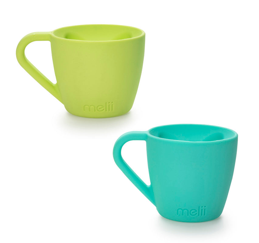 Melii Silicone Bear Mug - 2 Pack (Mint & Turquoise)Nursing & FeedingWe are parents whose energy is fueled by an abundance of caffeine! This mug was designed for kids who love to pretend that they’re drinking coffee just like grownups (let’s be honest it’s