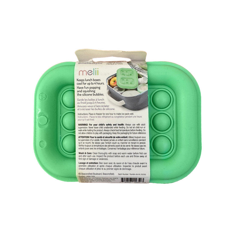 Melii Silicone Pop-It Ice Pack GreenNursing & FeedingIs it an ice pack? Is it a toy? It’s both!! Have fun popping and squishing the silicone bubbles on our pop-it ice pack! Great for kids who love fidget and sensory toys but also need to keep their meals