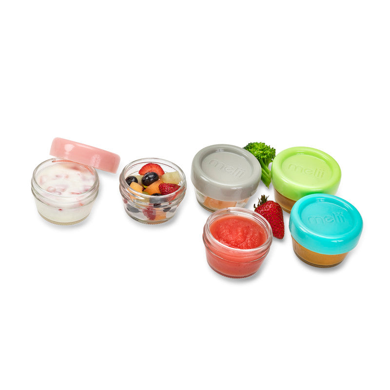 Melii Glass Food Container (2oz) - 6 Piece SetNursing & FeedingMelii’s glass baby food containers can conveniently portion, store, warm and serve your baby’s food! The airtight and leakproof lids with silicone seal locks in freshness, avoids freezer burn