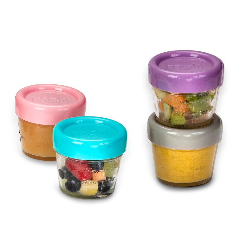 Melii Glass Food Container (4oz) - 6 Piece SetNursing & FeedingMelii’s glass baby food containers can conveniently portion, store, warm and serve your baby’s food! The airtight and leakproof lids with silicone seal locks in freshness, avoids freezer burn