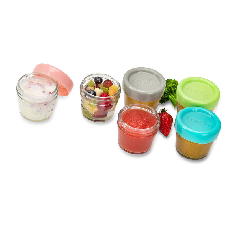 Melii Glass Food Container (4oz) - 6 Piece SetNursing & FeedingMelii’s glass baby food containers can conveniently portion, store, warm and serve your baby’s food! The airtight and leakproof lids with silicone seal locks in freshness, avoids freezer burn