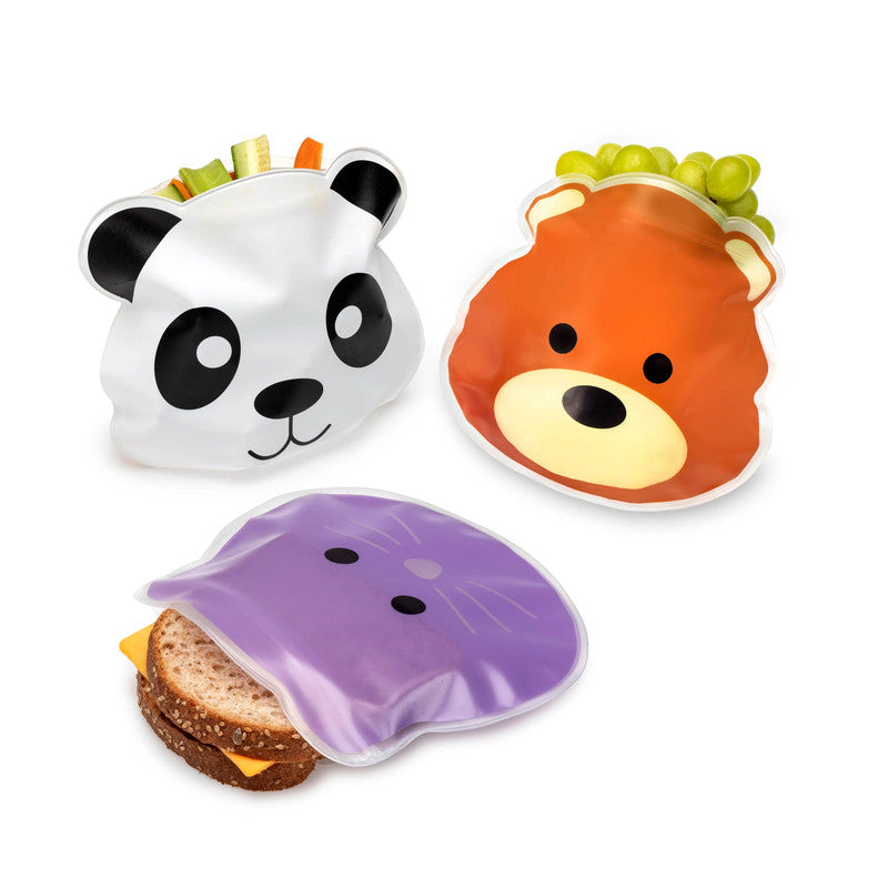 Melii Reusable Snack Bags with Zip Closure- 6 Pcs Animals DesignNursing & FeedingPacking snacks has never been more adorable than with Melii’s Reusable Snack Bags! With a zip leak-proof seal, these bags will keep your little one’s food fresh and allow you