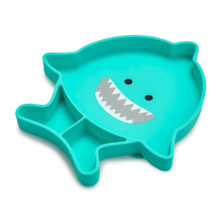 Melii Divided Silicone Suction Plate - Turquoise SharkNursing & FeedingOur silicone suction plate aims to make meal time a little less stressful and a lot more fun! Place the plate on a flat surface and let the suction do its magic – the plate will stick